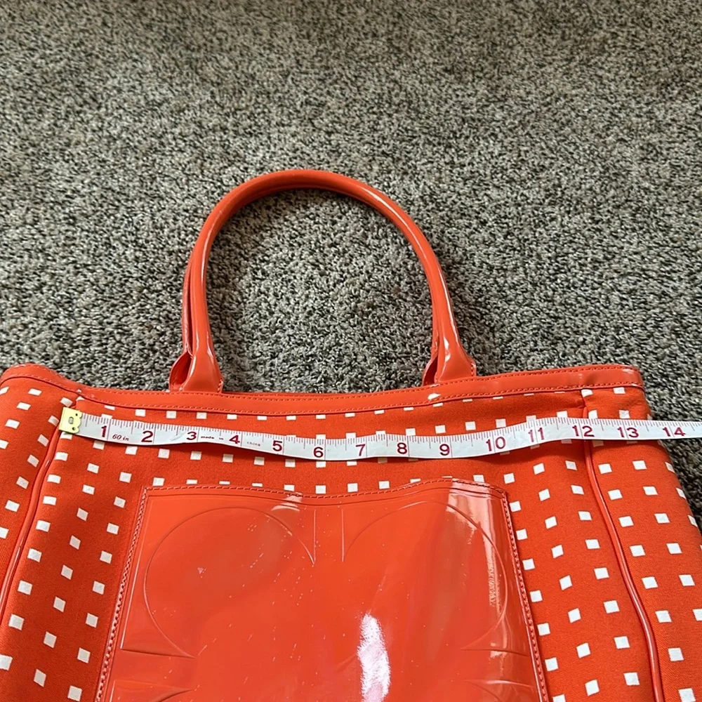 NEW Liz Claiborne Orange Canvas Tote with make up bags - Picture 5 of 7